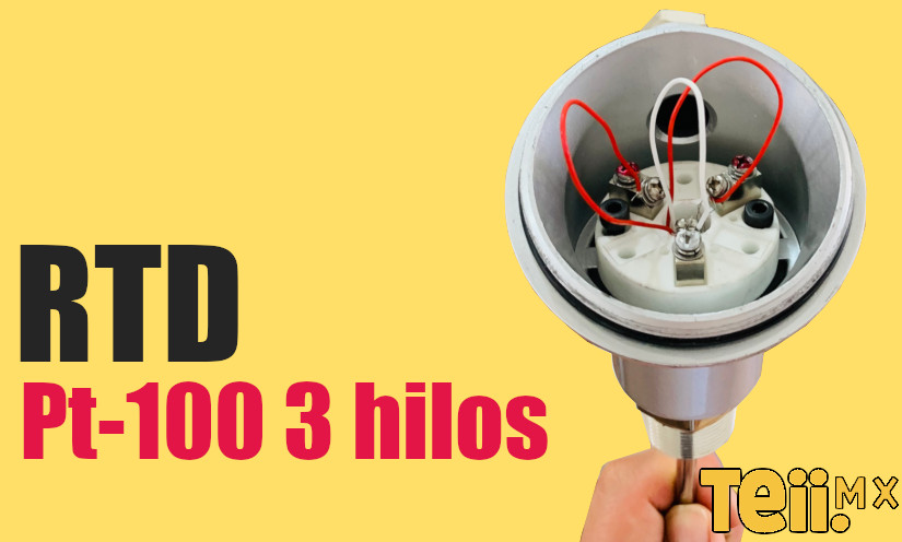 Pt100 3 hilos - Sensor de Temperatura Platino de 100 Ohms, 0.00385